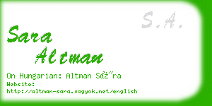 sara altman business card